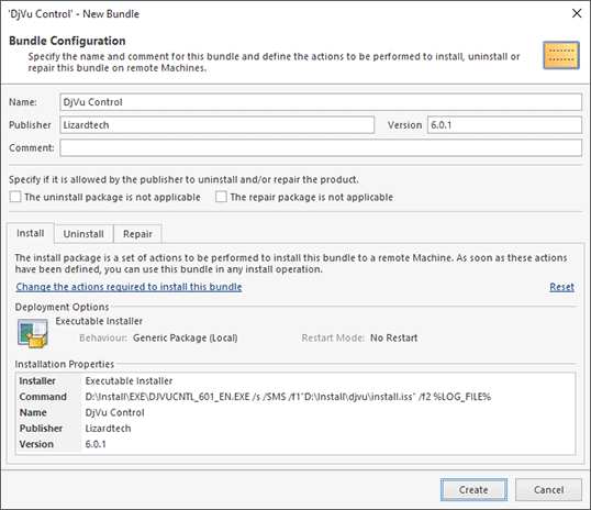 Configuring a software bundle