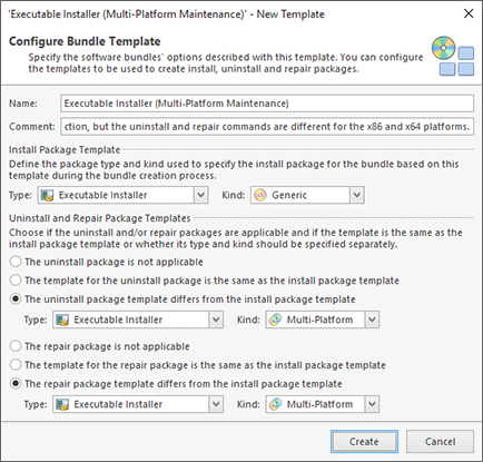 Configuring a user-defined bundle template