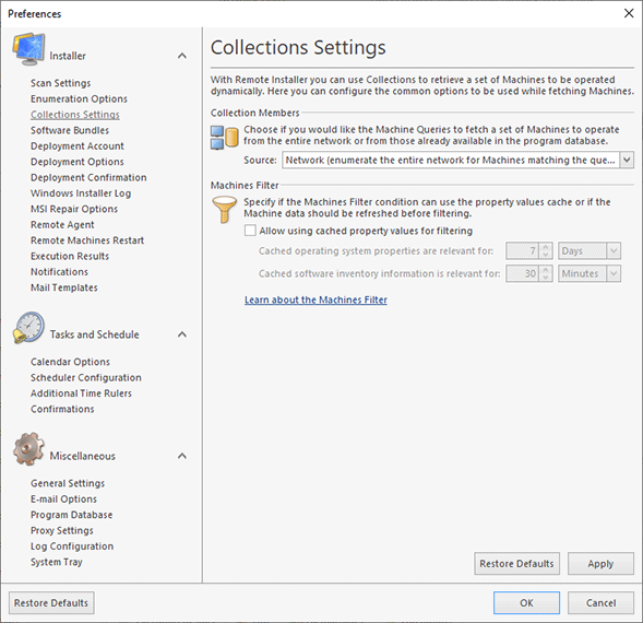 Configuring Collections Settings Configuring Collections Settings