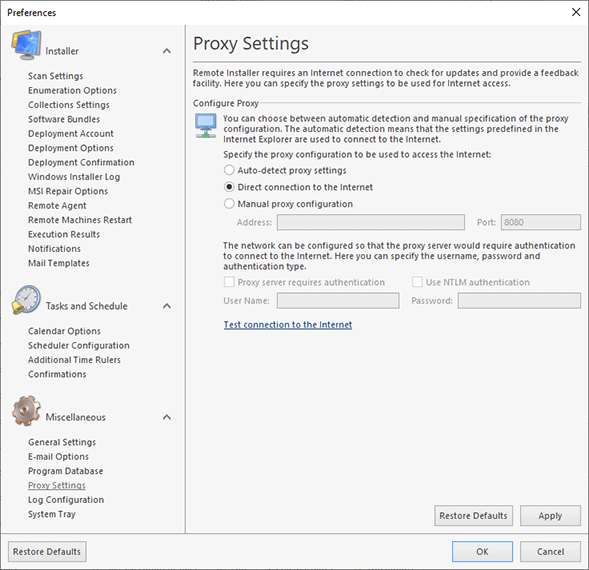 Proxy Settings