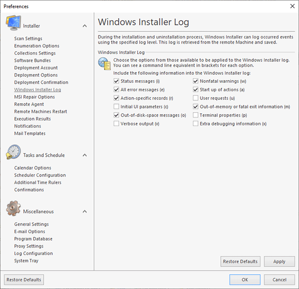 Configuring Windows Installer Log