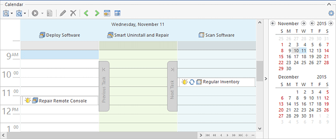 The Scheduling area grouped by task type The Scheduling area grouped by task type