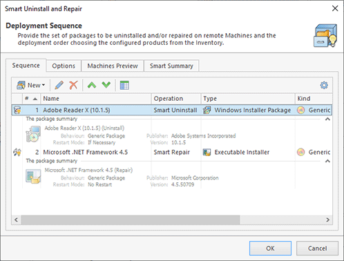 Configuring smart uninstall and repair