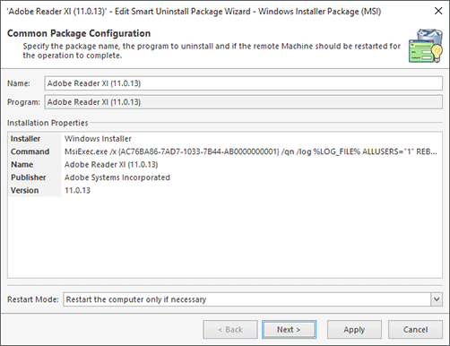 Windows Installer Package Configuration