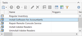 The created Deploy Software task in the Tasks area The created Deploy Software task in the Tasks area