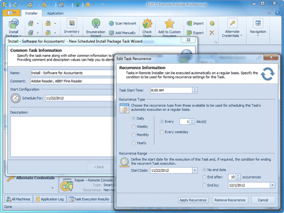 Remote operations scheduling