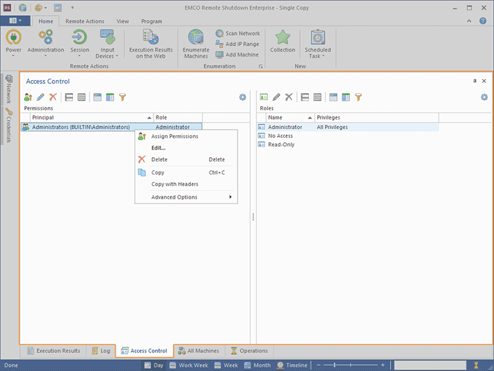 The Access Control view The Access Control view