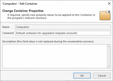 Active Directory Container Properties Active Directory Container Properties
