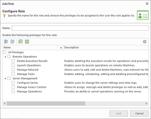 Creating a user-defined role Creating a user-defined role