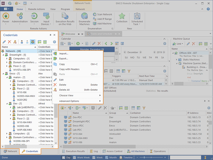 The Credentials view The Credentials view