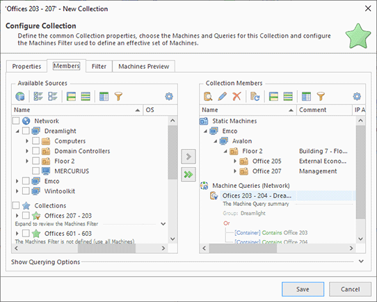 Configuring the collection members