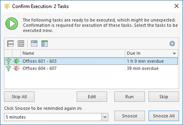 Confirm Execution dialog Confirm Execution dialog