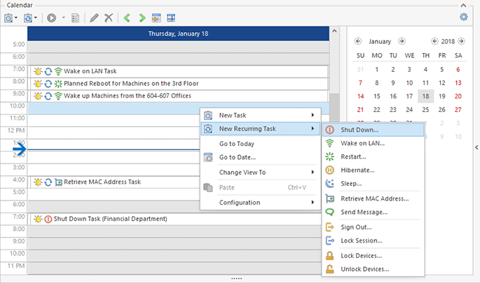 Creating a scheduled task Creating a scheduled task
