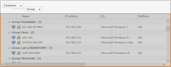 The grouping box of a table grouped by two columns The grouping box of a table grouped by two columns