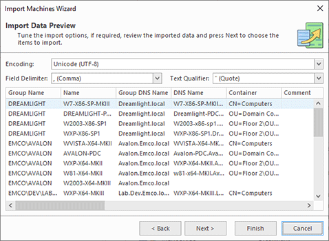 CSV file preview