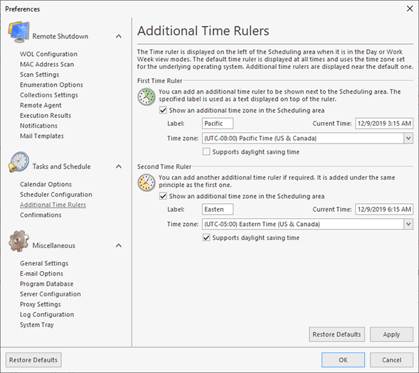 Configuring additional time rulers Configuring additional time rulers