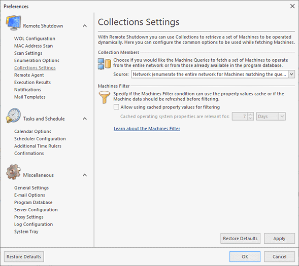 Configuring Collections Settings Configuring Collections Settings