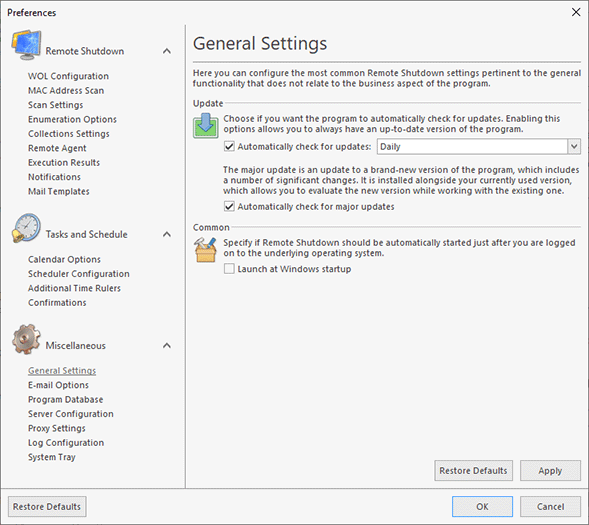 Configuring general settings