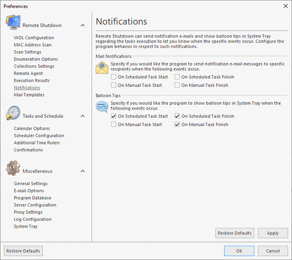 Configuring notifications Configuring notifications