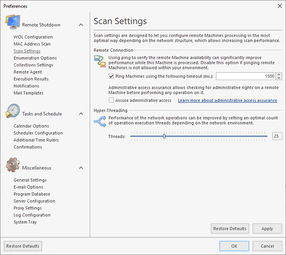 Configuring scan settings Configuring scan settings