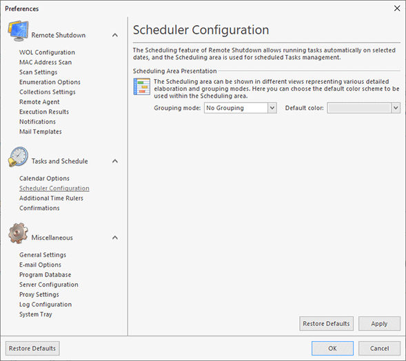 Changing the Scheduler Configuration