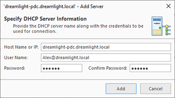Providing the DHCP server information