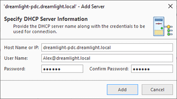 Providing the DHCP server information Providing the DHCP server information