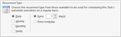 Daily Recurrence Type Daily Recurrence Type