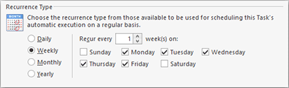 Weekly Recurrence Type
