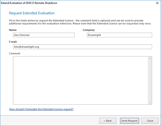  Requesting an extended evaluation