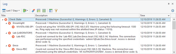 Sample logged events Sample logged events