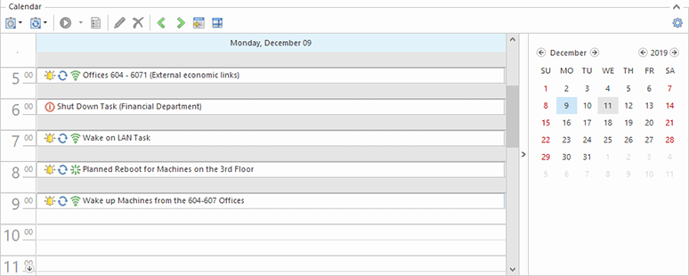 The Scheduling area in the Day View