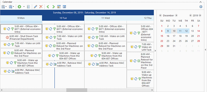 The Scheduling area in the Time Line View The Scheduling area in the Time Line View