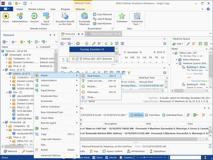 Selecting a remote operation Selecting a remote operation