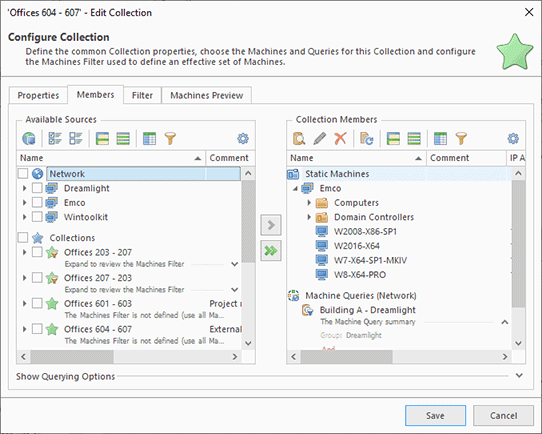 Target PCs configuration