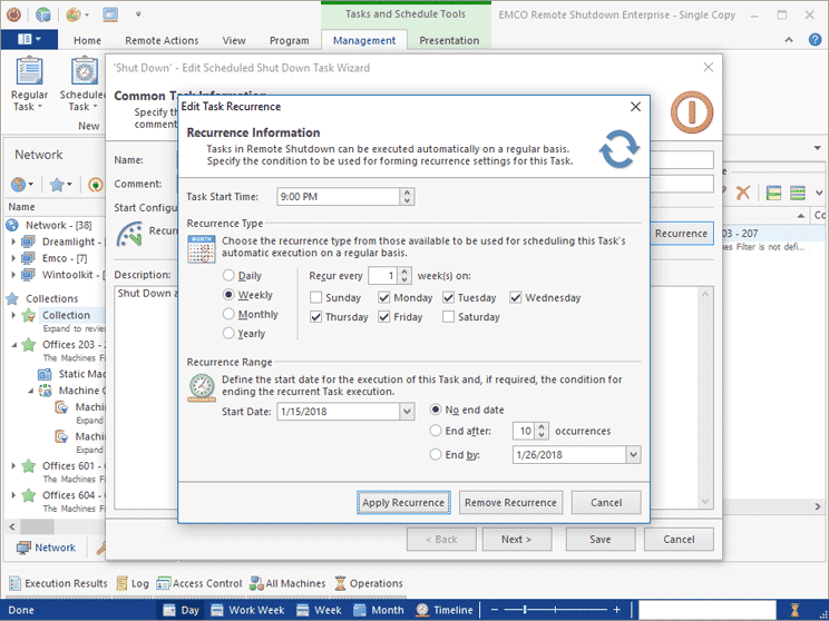 Task Scheduling Options