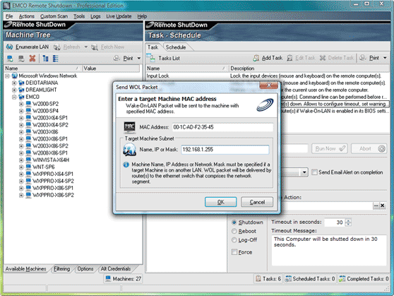 Simplified Wake-on-LAN packet sending