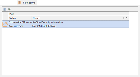 The file system objects with limited access