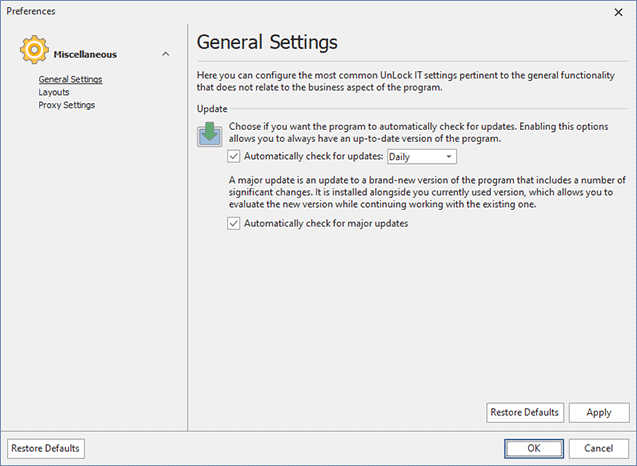 Configuring general settings