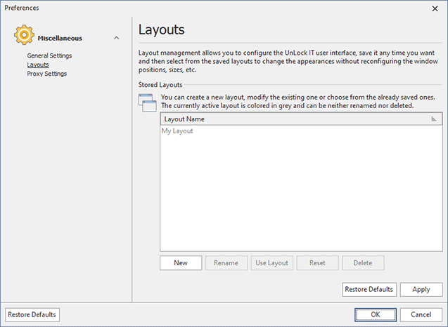 Managing Layouts Managing Layouts